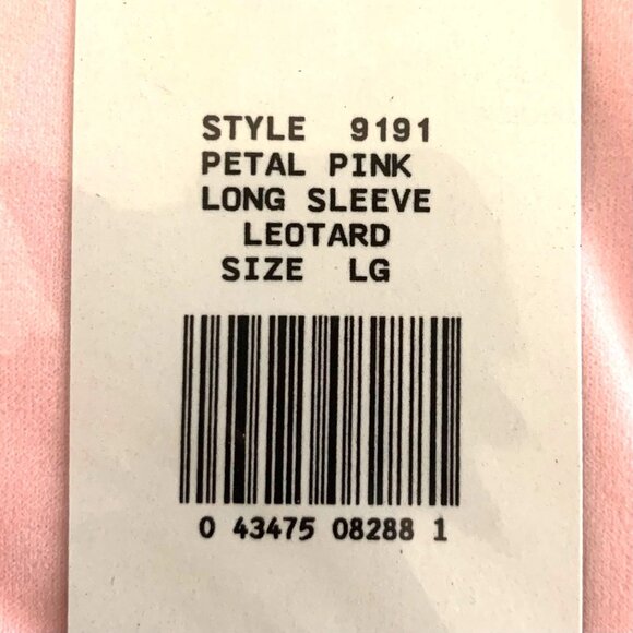 Danskin Childs Long Sleeve Leotard Petal Pink Scoop Neck Bodysuit Class Large - Picture 6 of 9